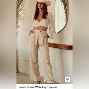Jaxon Cream Wide Leg Trousers